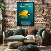 Foxface Rabbitfish Vibrant Illustration Educational or Infographic Poster PosterGoat