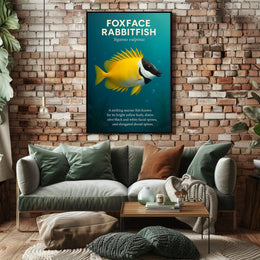 Foxface Rabbitfish Vibrant Illustration Educational or Infographic Poster PosterGoat