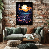 Enchanted Moonlit Landscape Poster
