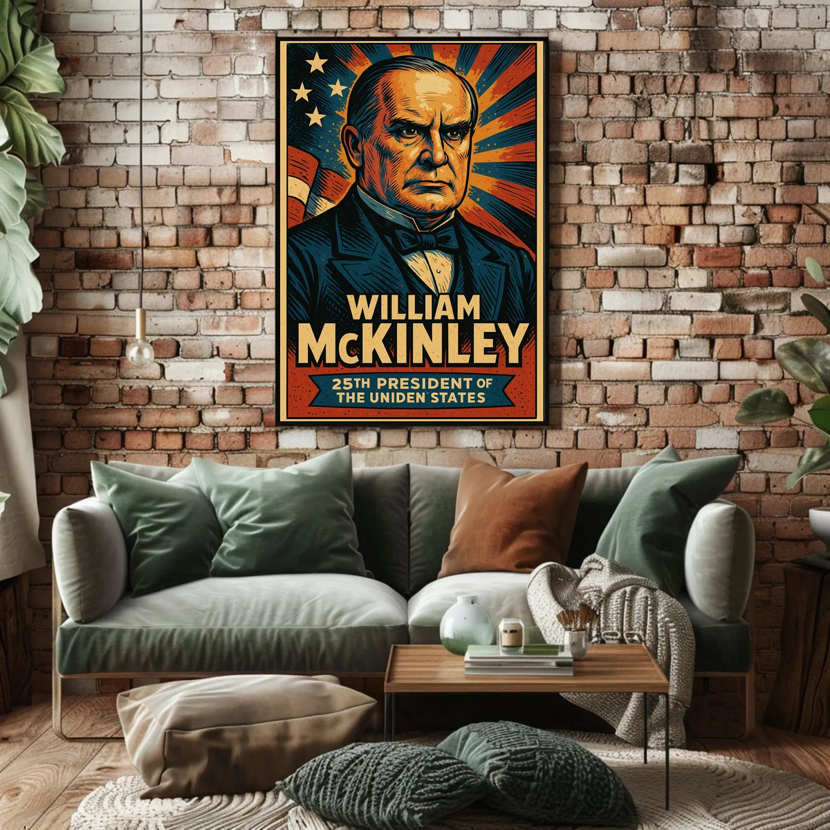 William McKinley 25th President Poster Vintage Wall Art