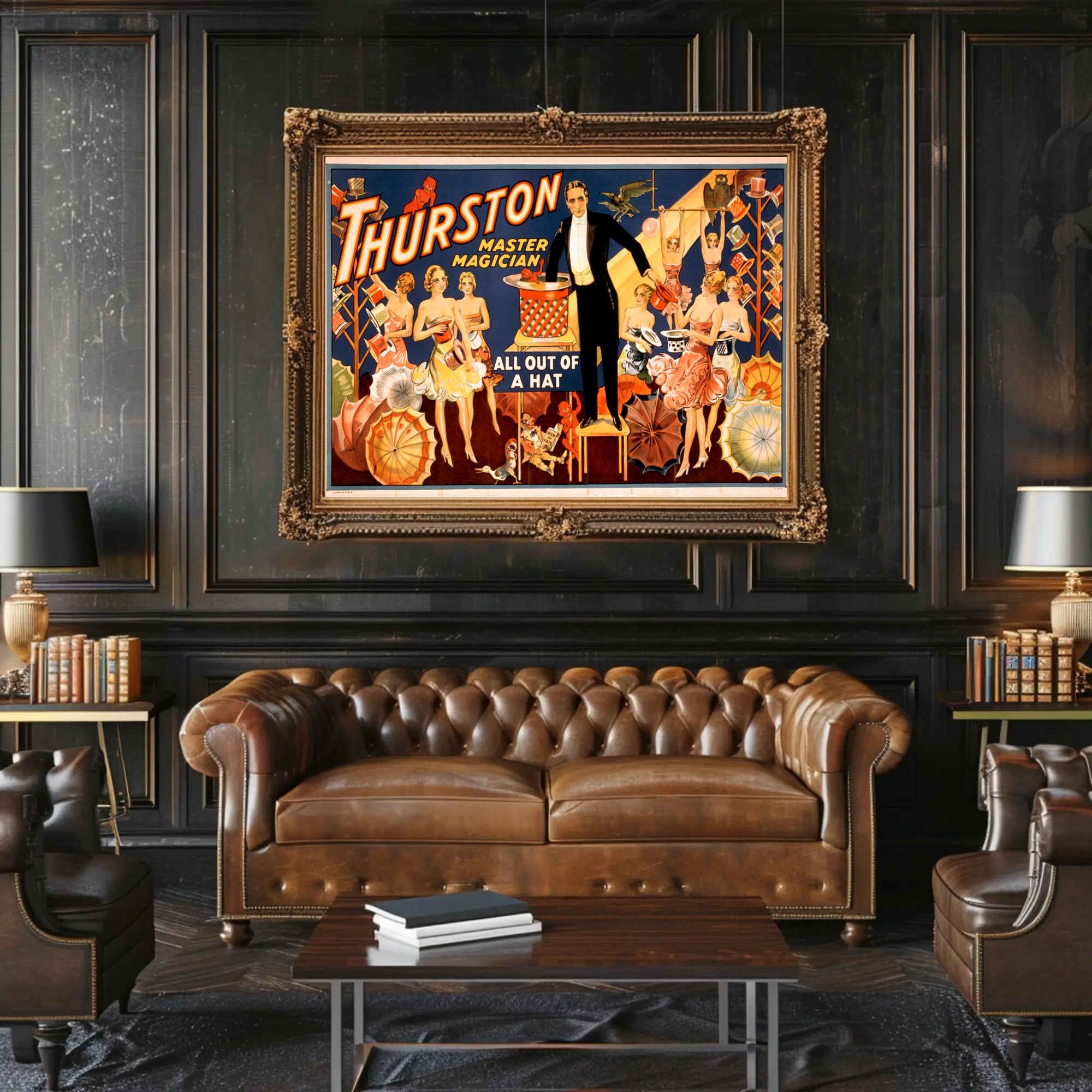 Thurston Master Magician Vintage Magic Show Artistic Poster