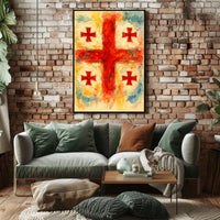 Vibrant Crosses Abstract Watercolor Poster