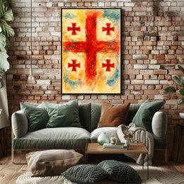 Vibrant Crosses Abstract Watercolor Poster