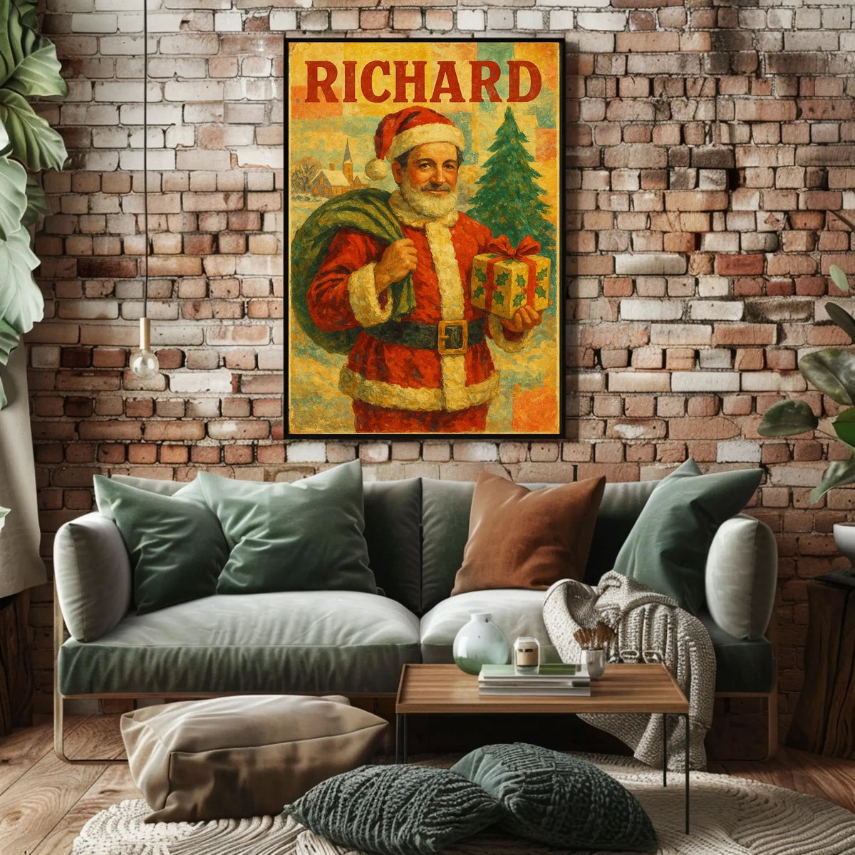 Vintage Santa Holiday Cheer Vintage-style Holiday Poster