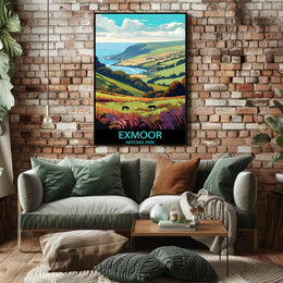 Exmoor National Park Scenic Travel Poster Print