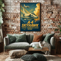Skyhawk Jets Soaring Through Dramatic Sky Military Poster