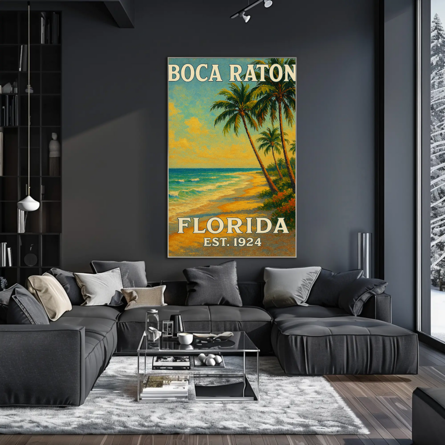 Boca Raton Florida Tropical Beach Palms Poster