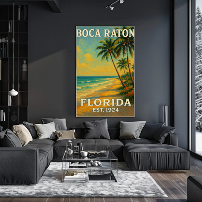 Boca Raton Florida Tropical Beach Palms Poster