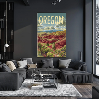 Oregon Painted Hills Wilderness Travel Poster