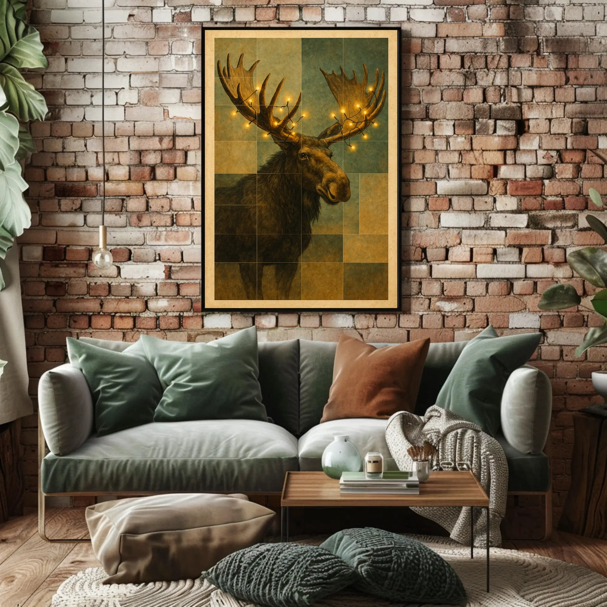Illuminated Moose Poster