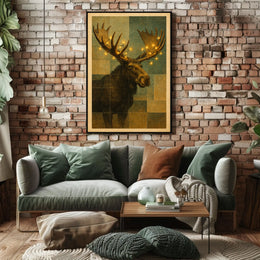 Illuminated Moose Poster