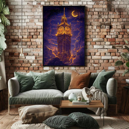 Big Ben Under a Dreamy Night Fantasy Poster