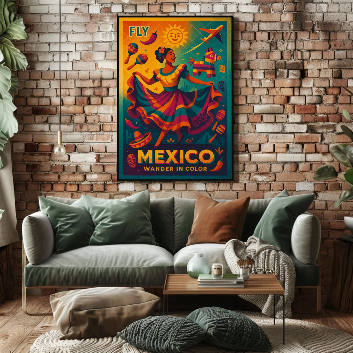 Fly to Mexico Wander in Color Poster