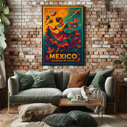 Fly to Mexico Wander in Color Poster