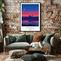 Istanbul Twilight Skyline Enchantment Urban or Cityscape Poster