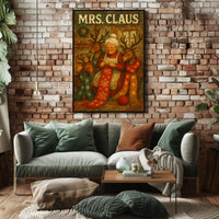 Mrs. Claus And Her Reindeer Companions Poster