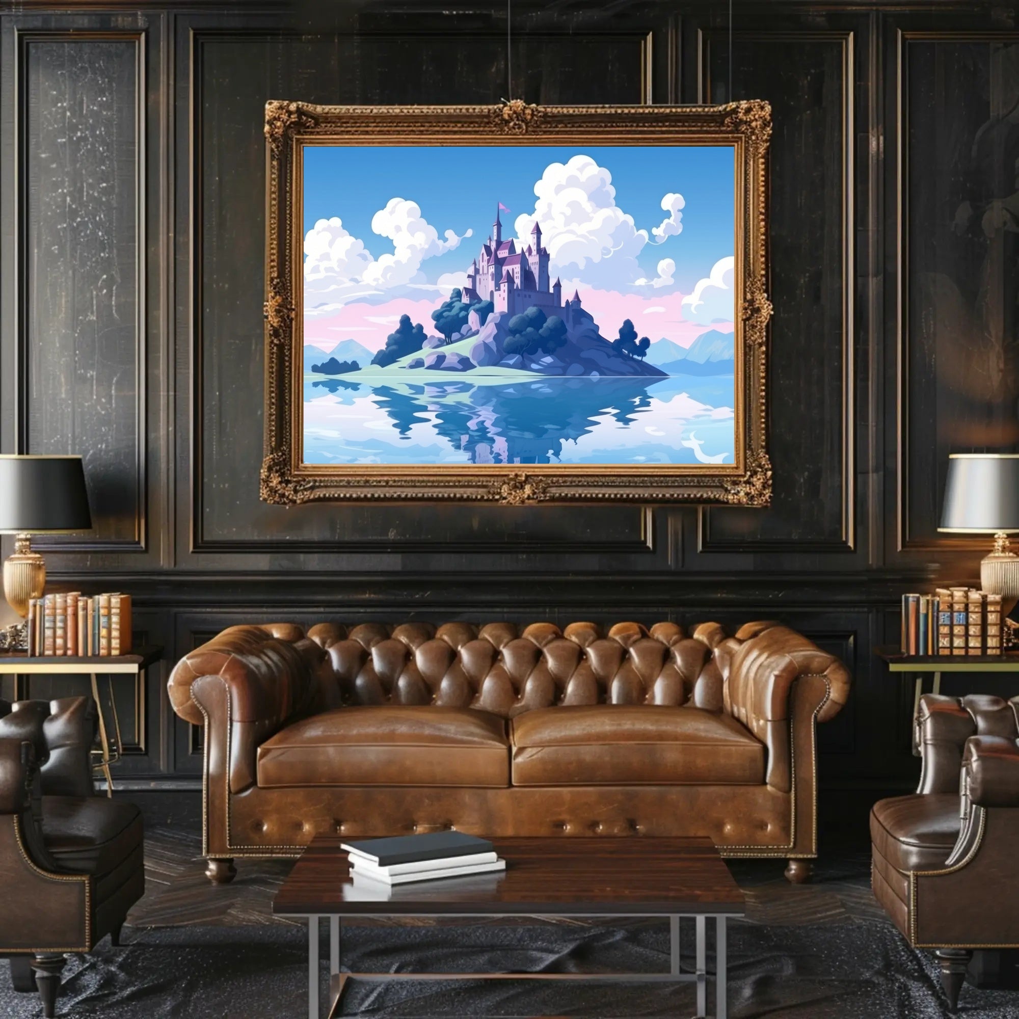 Enchanted Castle by the Lake Poster