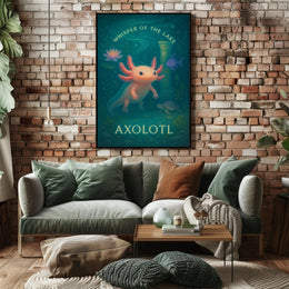 Axolotl Whimsical Poster Whisper Of The Lake Print