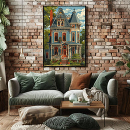 Victorian House Vintage Art Poster with Modern Twist PosterGoat