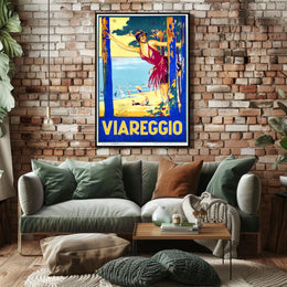 Viareggio Beach Scene Poster