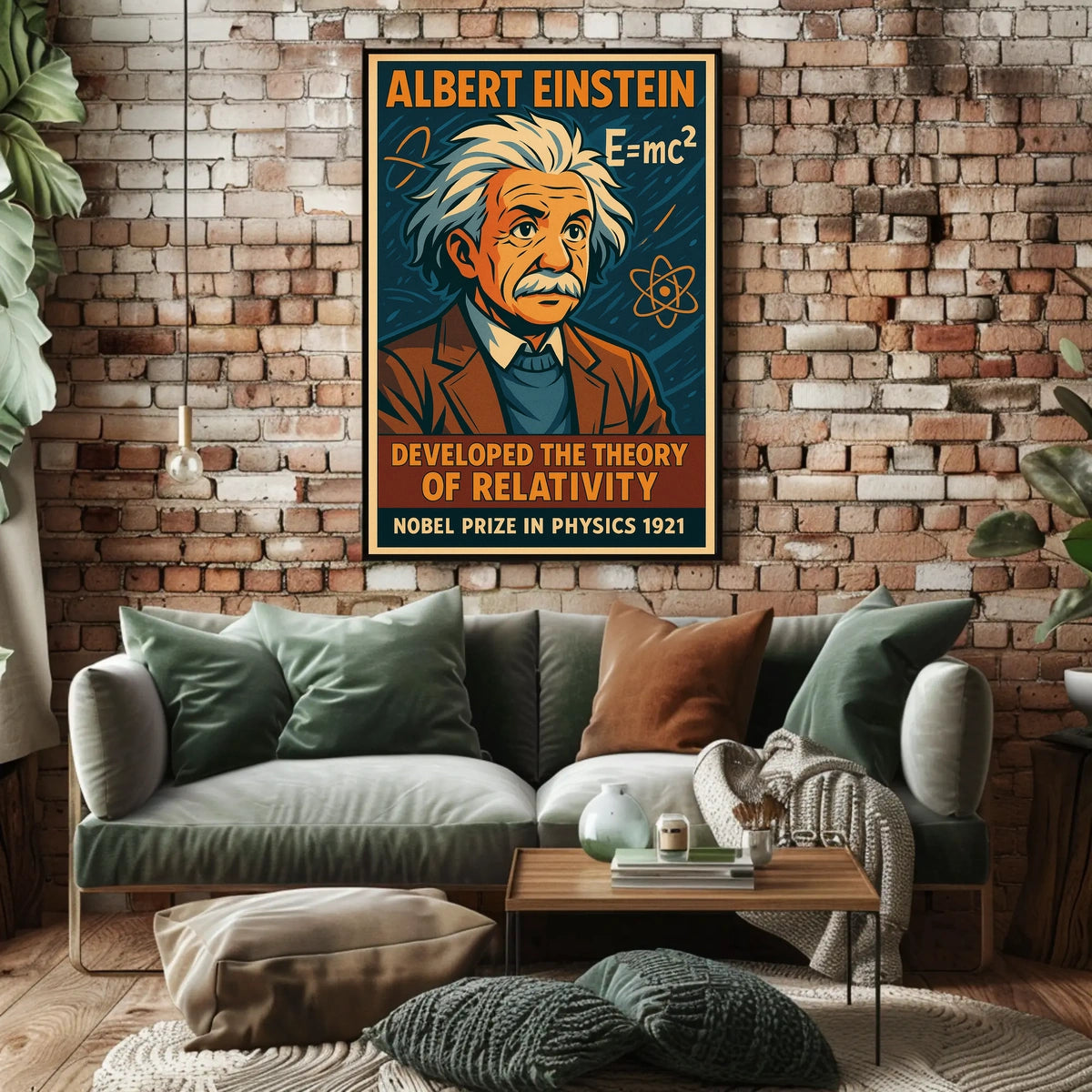 Einstein Relativity Theory Concept Physics Education Design Poster