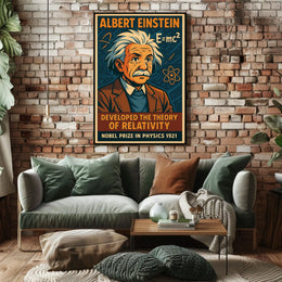 Einstein Relativity Theory Concept Physics Education Design Poster