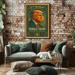 Trump 47th President Scenic Vintage Poster