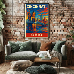 Cincinnati Skyline Art Poster