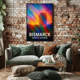 Bismarck North Dakota Scenic Minimalist Souvenir Poster