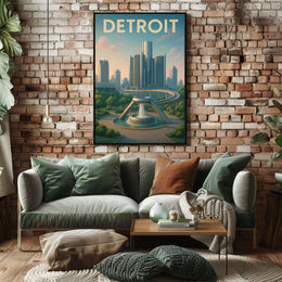 Detroit Skyline Poster