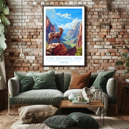 Zion National Park Illustration Poster