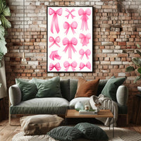 Pink Bow Collection Poster Wall Art Print