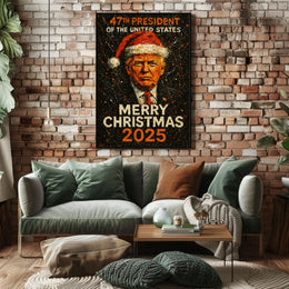 Merry Christmas Presidential Future Santa Artistic Poster