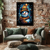 Colorful Snowman Art Print: Abstract, Artistic, or Pop Culture Poster