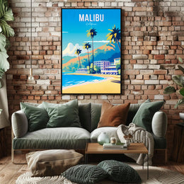 Malibu Beach Paradise Travel Poster