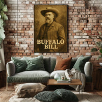 Buffalo Bill Historic Vintage Sepia Western Heritage Poster