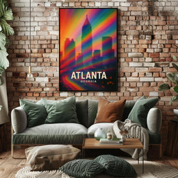 Atlanta Skyline Vibrant Pop Art Poster