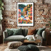 Portofino Flower Market Poster PosterGoat