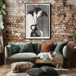 Elegant Woman with Vase: Abstract or Artistic Poster