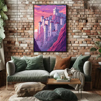 Mystical Castle on Cliffside Fantasy Poster