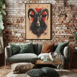 Majestic Goat Art Print Poster for Home Decor and Nature Lovers PosterGoat