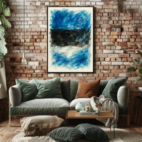 Abstract Blue And Black Composition Poster