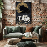 Mystical Cats Moonlight Fantasy or Mythology Poster PosterGoat