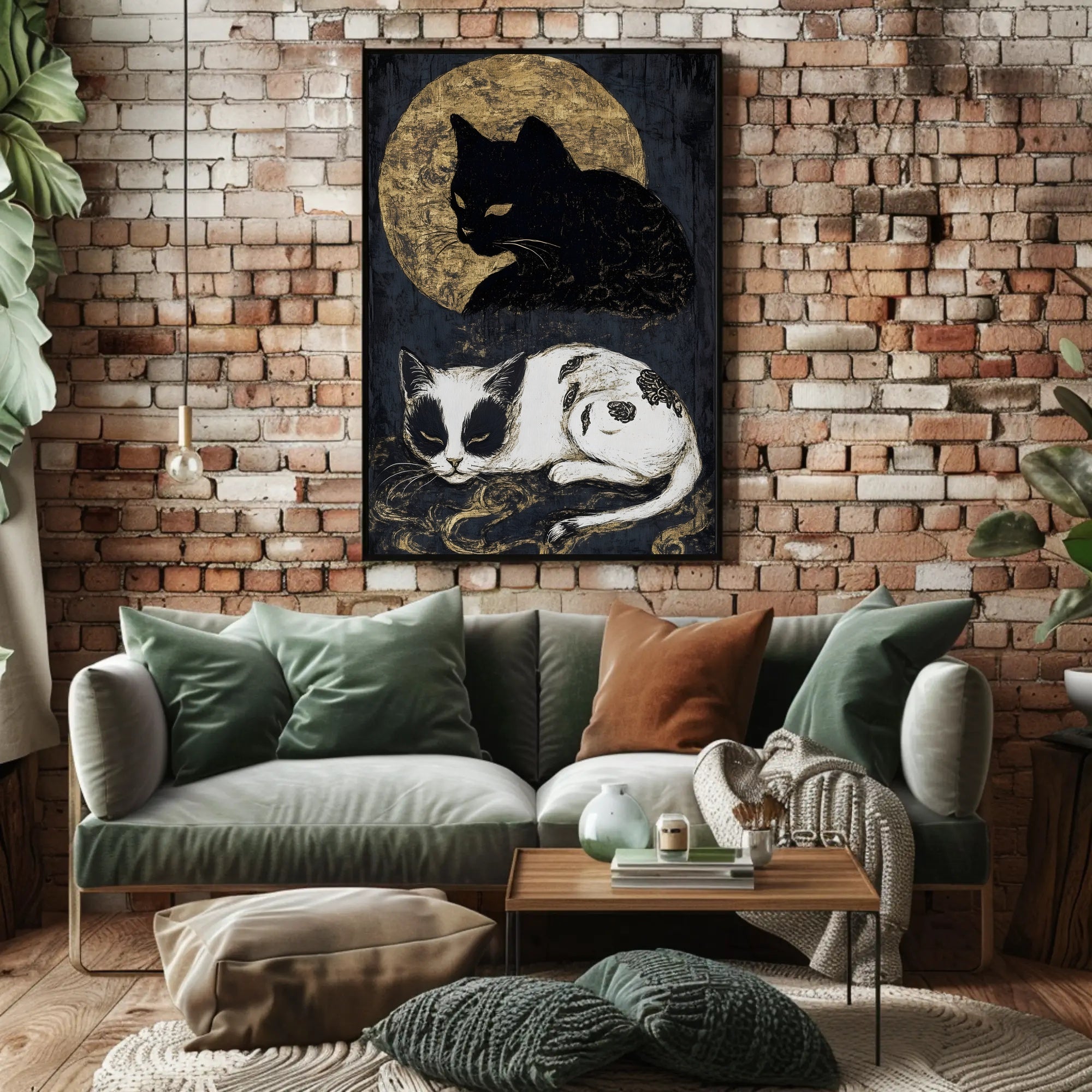Mystical Cats Moonlight Fantasy or Mythology Poster PosterGoat