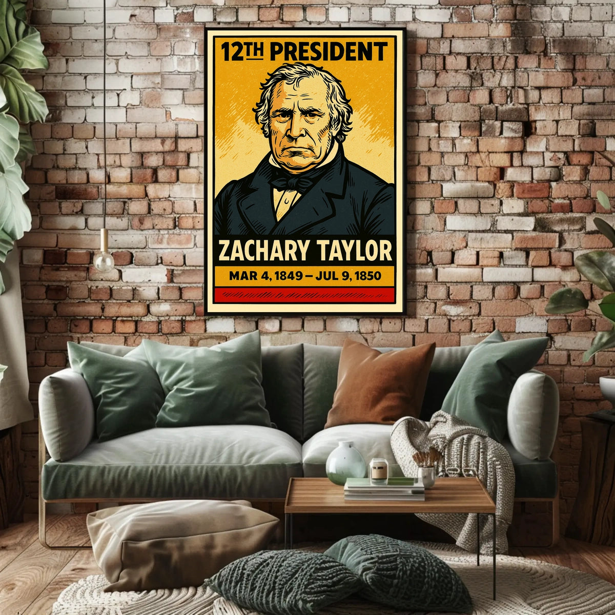 Zachary Taylor 12th President of the United States Inked Comic Style Poster