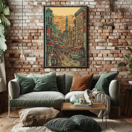 Vibrant Bazaar Street Poster