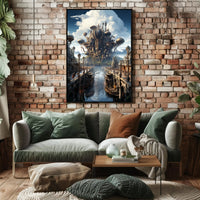 Steampunk Cityscape Poster