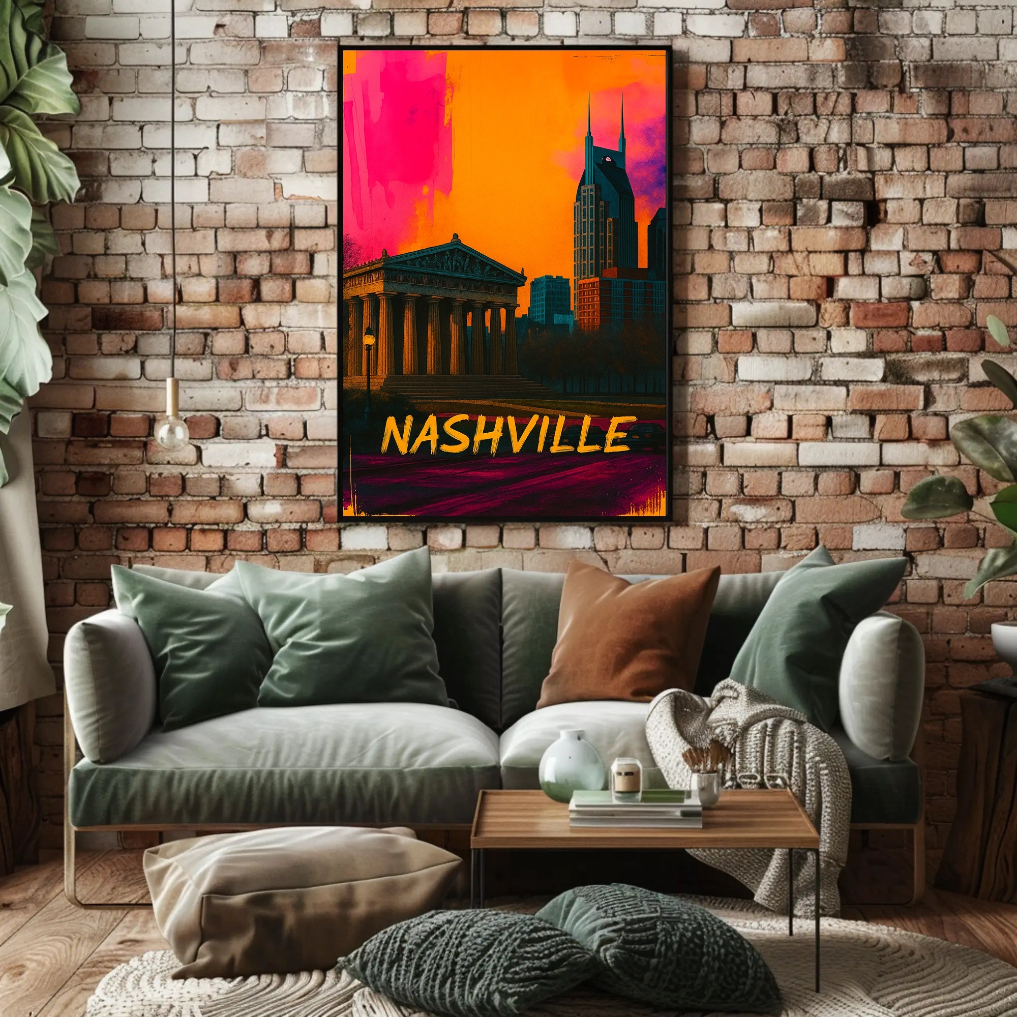 Nashville Pop Art Cityscape Poster