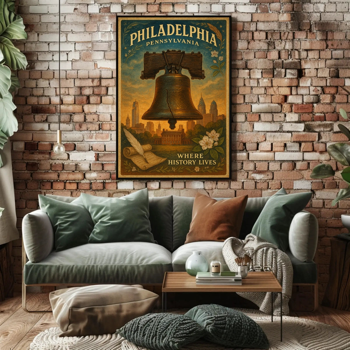 Liberty Bell Vintage Philadelphia Poster Art Print