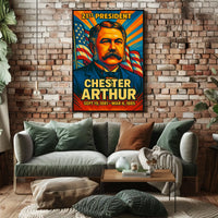 Chester A. Arthur 21st President of the United States Colorful Comic Book Style Poster